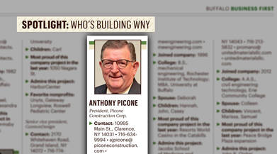 Anthony J. Picone featured in Who's Building WNY